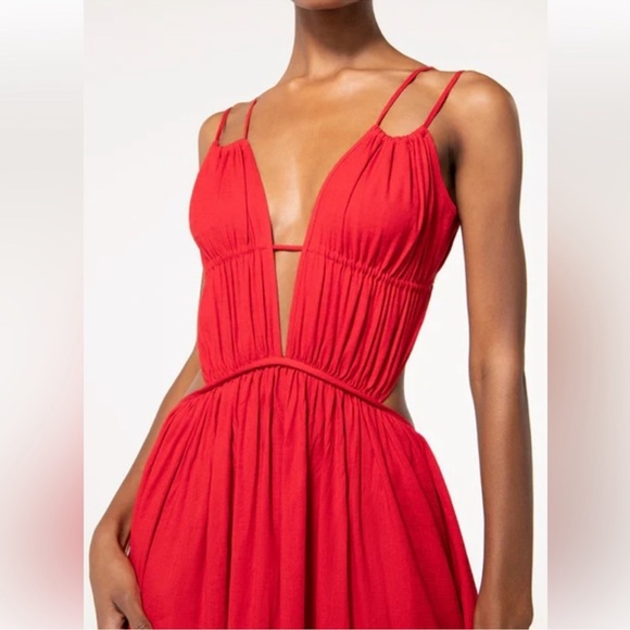 CULT GAIA Dua red linen maxi dress - Picture 3 of 9